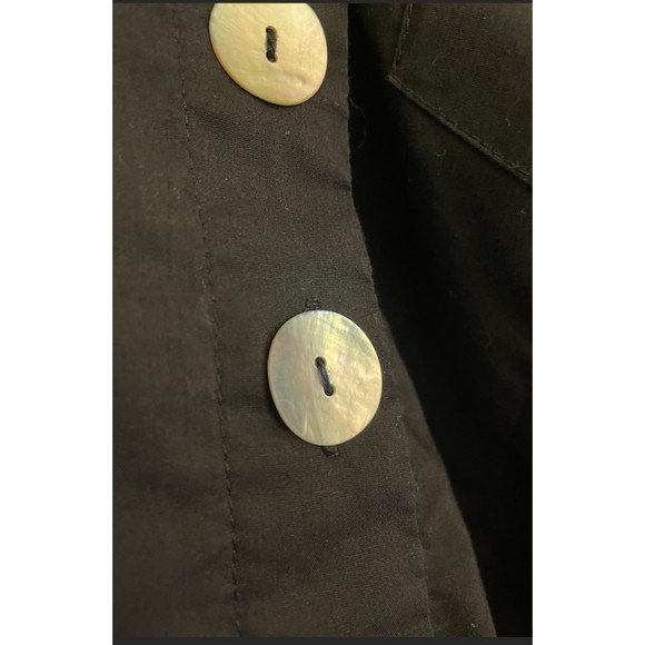 Studio V Black Button Up Fitted- Button Roll Sleeves -Sz M - Picture 7 of 10